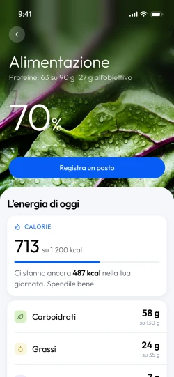 La schermata Alimentazione dell’app