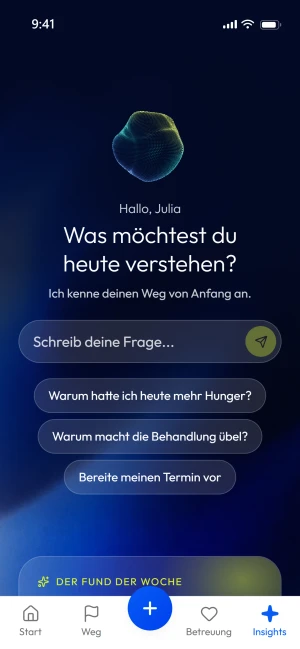Der Bildschirm von Morphi Intelligence in der App