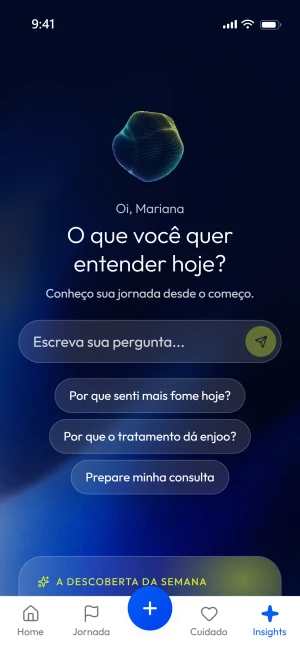A tela da Morphi Intelligence no aplicativo