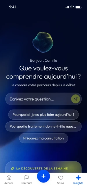 L’écran de Morphi Intelligence dans l’application